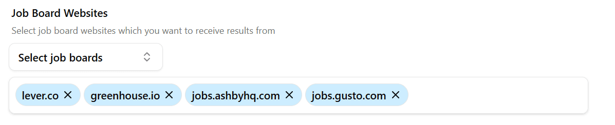 Job Board Websites Input Field Job Board Websites Input Field