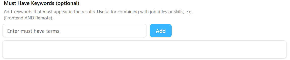 Must Have Keywords Must Have Keywords